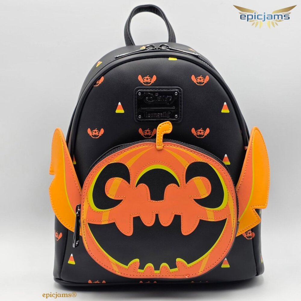 Loungefly Disney Lilo & Stitch Jack-o'-lantern Stitch Mini Backpack